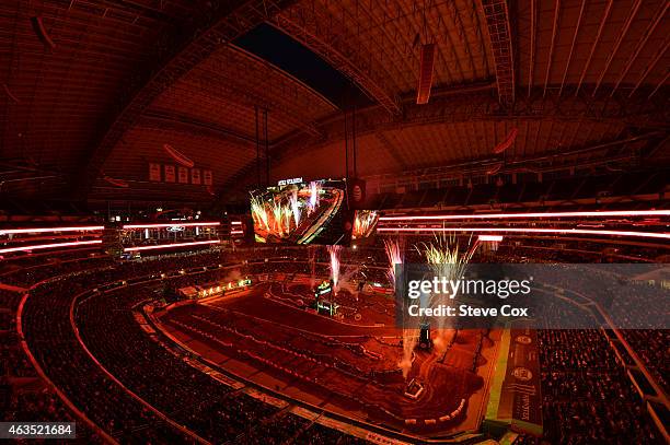 Opening ceremonies at the Monster Energy Supercross at AT&T Stadium on February 14, 2015 in Arlington, Texas.