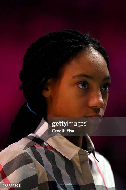 Mo'ne Davis Little League star attends the Competitions as part of the 2015 NBA Allstar Weekend at Barclays Center on February 14, 2015 in the...