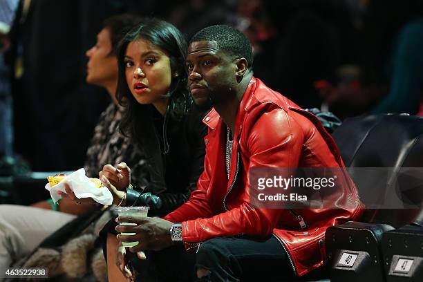 Comedian Kevin Hart attends the Degree Shooting Stars Competition as part of the 2015 NBA Allstar Weekend at Barclays Center on February 14, 2015 in...