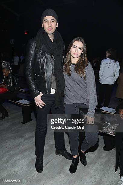 Nick Simmons and Sophie Simmons attend the Etxeberria fashion show during Mercedes-Benz Fashion Week Fall 2015 at The Pavilion at Lincoln Center on...