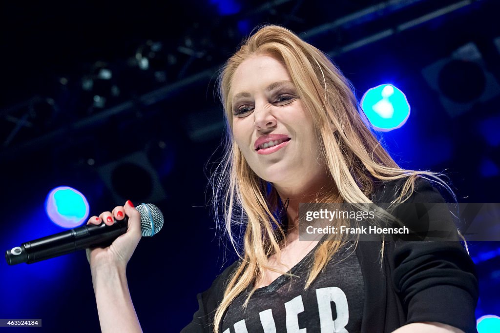 German singer Alexa Feser performs live during a concert at the... News