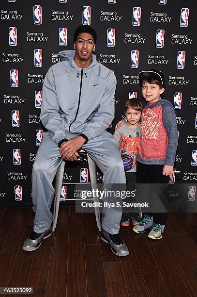 Anthony Davis visits the Samsung Galaxy Lounge during NBA All Star 2015 on February 15, 2015 in New York City.