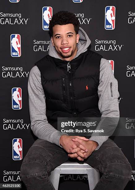 Michael Carter-Williams visits the Samsung Galaxy Lounge during NBA All Star 2015 on February 15, 2015 in New York City.