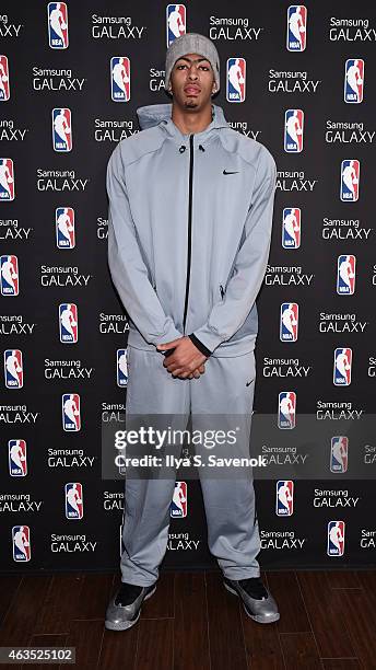 Anthony Davis visits the Samsung Galaxy Lounge during NBA All Star 2015 on February 15, 2015 in New York City.