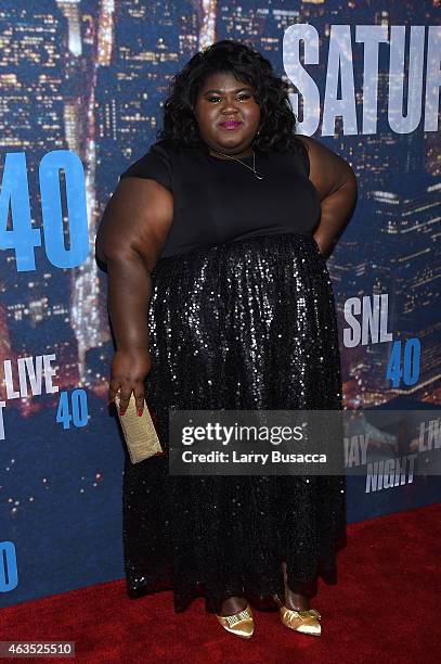 Actress Gabourey Sidibe attends SNL 40th Anniversary Celebration at Rockefeller Plaza on February 15, 2015 in New York City.