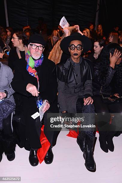 Dr. Robert Pease and Stevie Boi attend the FTL Moda fashion show during Mercedes-Benz Fashion Week Fall 2015 at The Salon at Lincoln Center on...