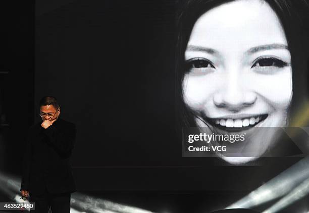 Yao Feng, father of singer Bella Yao, receives "Person Of The Year" award on behalf of his daughter on February 14, 2015 in Wuhan, Hubei province of...