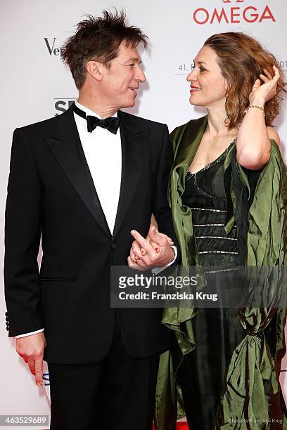 Tobias Moretti and his wife Julia Moretti attend the German Film Ball 2014 on January 18, 2014 in Munich, Germany.