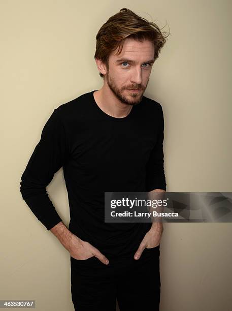 Actor Dan Stevens poses for a portrait during the 2014 Sundance Film Festival at the Getty Images Portrait Studio at the Village At The Lift...