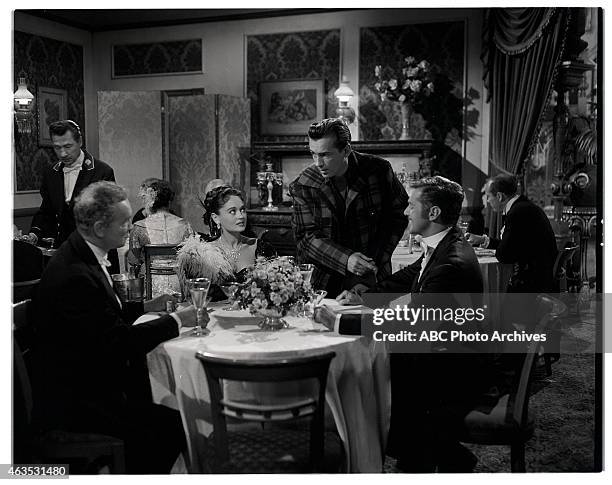 Royal Four Flush" - Airdate: September 20, 1959. L-R: ARCH JOHNSON;ROXANE BERARD;JACK KELLY;DAVID FRANKHAM