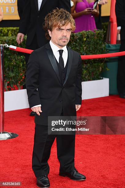 Actor Peter Dinklage attends the 20th Annual Screen Actors Guild Awards at The Shrine Auditorium on January 18, 2014 in Los Angeles, California.