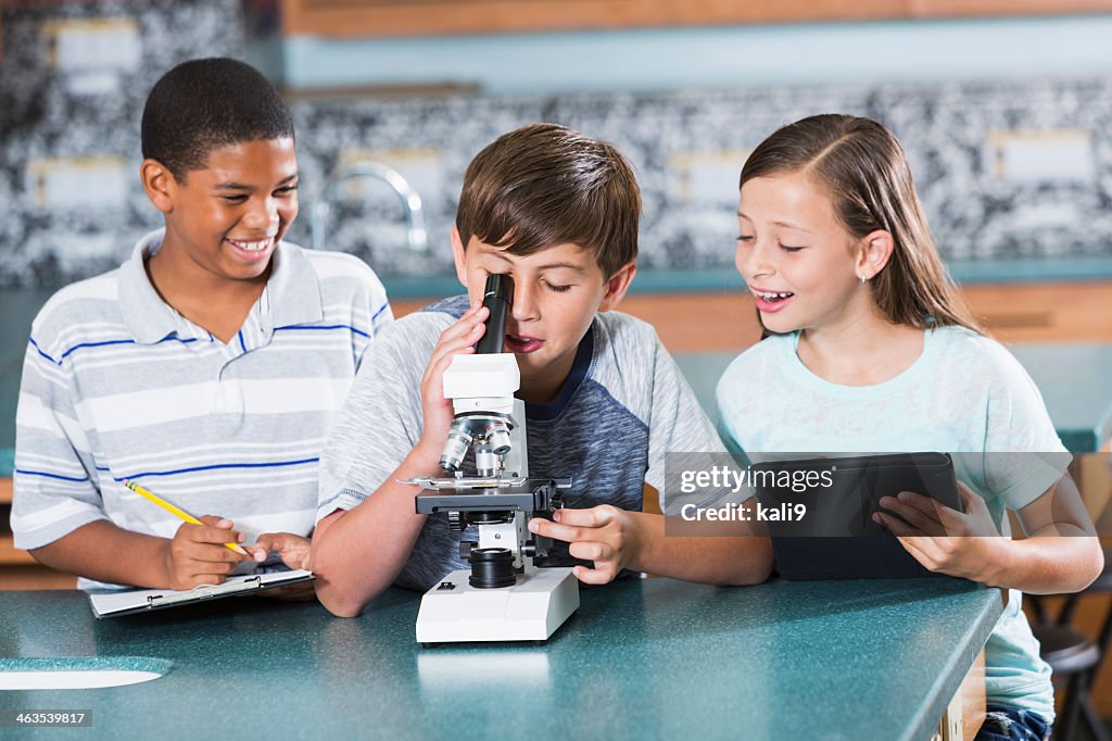 Students in science class