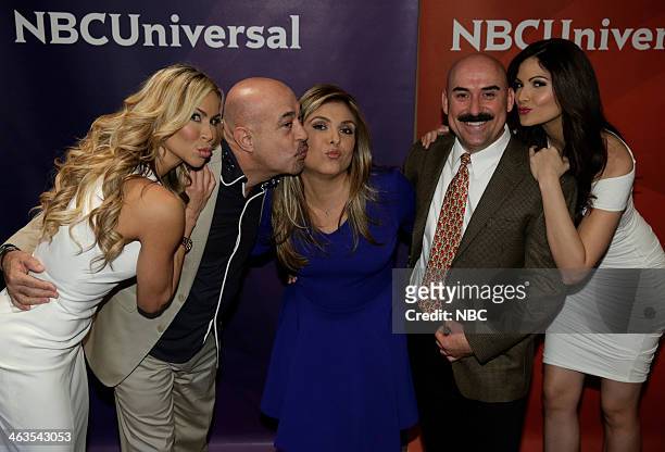 NBCUniversal Press Tour, January 2014 -- Pictured: Jaime Martin del Campo, Judge; Aylin Mujica, Host; Ramiro Arvizu, Judge; Lorena Garcia, Judge;...