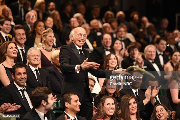Pictured: Larry David during the Audience Q&A skit on February 15, 2015 --