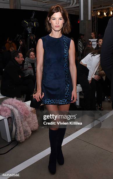 Hanneli Mustaparta attends the Edun show during Mercedes-Benz Fashion Week Fall 2015 at Skylight Modern on February 15, 2015 in New York City.
