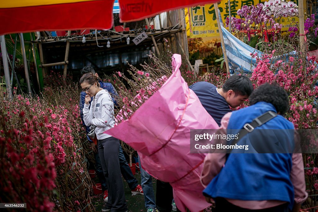 Shoppers At Flower Markets Ahead Of The Lunar New Year