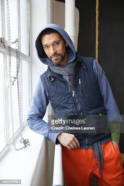 Designer Franco Lacosta poses backstage before the Franco Lacosta presentation on February 15, 2015 in New York City.