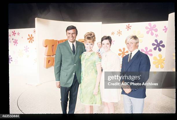 Show Coverage - Airdate: April 30, 1968. HOST JIM LANGE, JUNE LOCKHART AND DAUGHTER ANNE LOCKHART WITH CONTESTANT