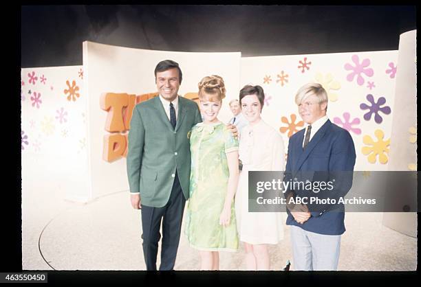 Show Coverage - Airdate: April 30, 1968. HOST JIM LANGE, JUNE LOCKHART AND DAUGHTER ANNE LOCKHART WITH CONTESTANT