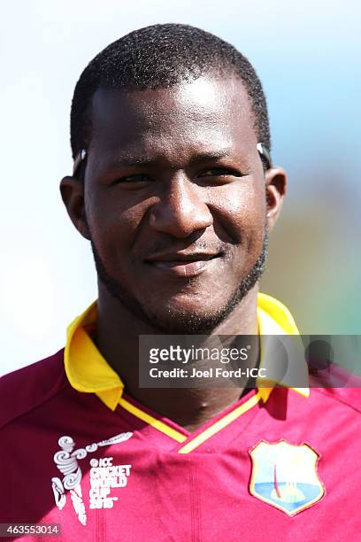 Darren Sammy of the West Indies during the 2015 ICC Cricket World Cup match between the West Indies and Ireland at Saxton Field on February 16, 2015...