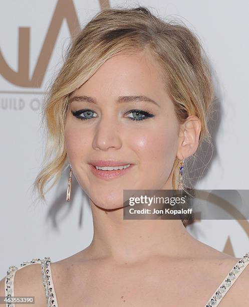 Actress Jennifer Lawrence arrives at the 26th Annual PGA Awards at the Hyatt Regency Century Plaza on January 24, 2015 in Los Angeles, California.