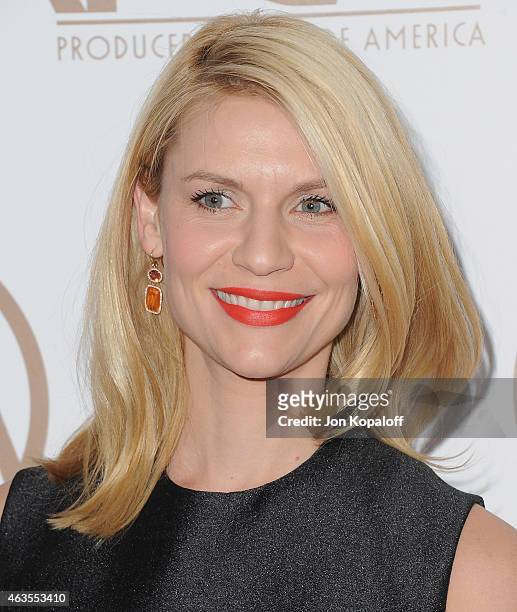 Actress Claire Danes arrives at the 26th Annual PGA Awards at the Hyatt Regency Century Plaza on January 24, 2015 in Los Angeles, California.