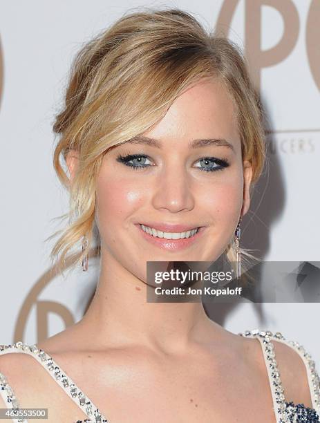 Actress Jennifer Lawrence arrives at the 26th Annual PGA Awards at the Hyatt Regency Century Plaza on January 24, 2015 in Los Angeles, California.