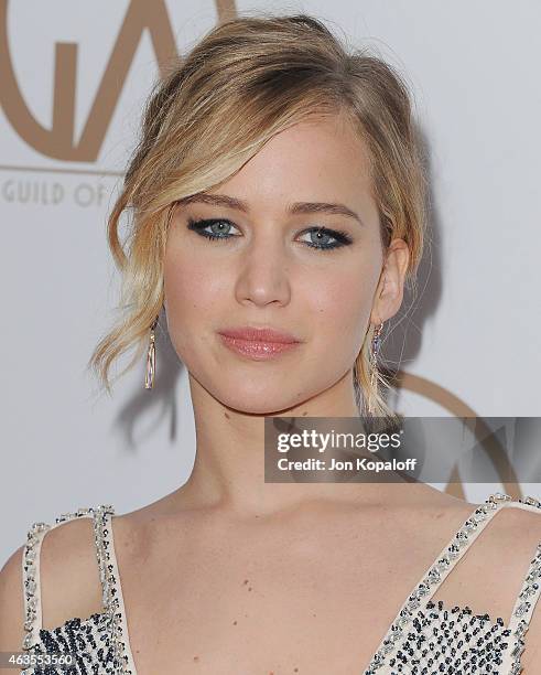 Actress Jennifer Lawrence arrives at the 26th Annual PGA Awards at the Hyatt Regency Century Plaza on January 24, 2015 in Los Angeles, California.