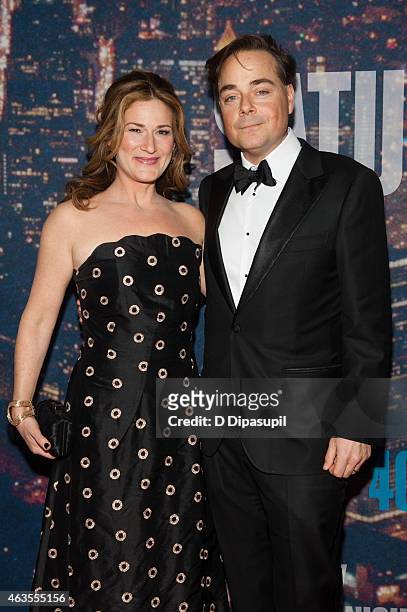 Ana Gasteyer and husband Charlie McKittrick attend the SNL 40th Anniversary Celebration at Rockefeller Plaza on February 15, 2015 in New York City.