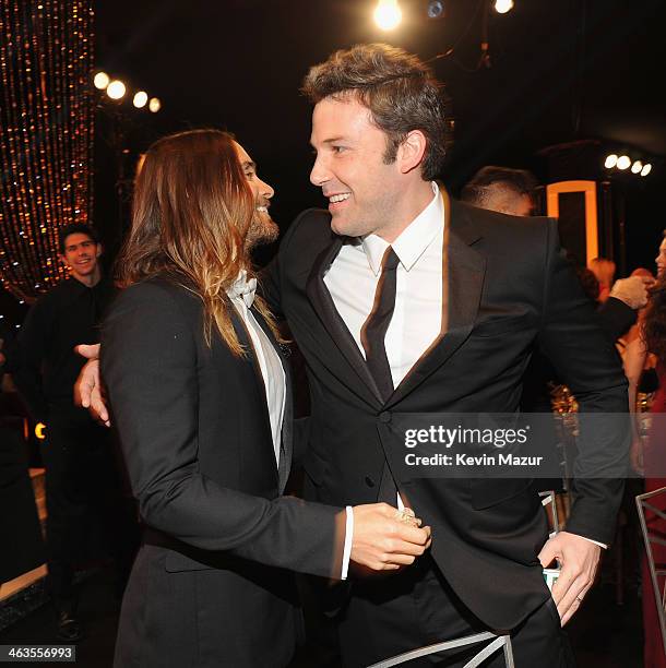 Jared Leto and Ben Affleck during 20th Annual Screen Actors Guild Awards at The Shrine Auditorium on January 18, 2014 in Los Angeles, California.