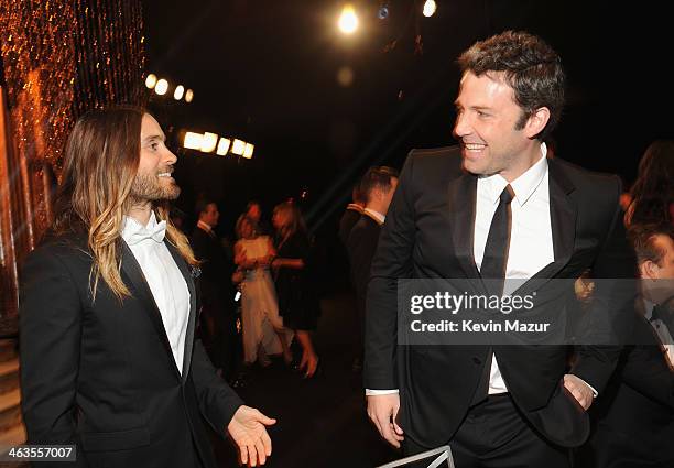 Jared Leto and Ben Affleck during 20th Annual Screen Actors Guild Awards at The Shrine Auditorium on January 18, 2014 in Los Angeles, California.