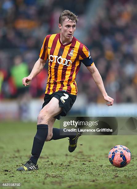 Stephen Darby of Bradford City in action during the FA Cup Fifth Round match between Bradford City and Sunderland at Coral Windows Stadium, Valley...