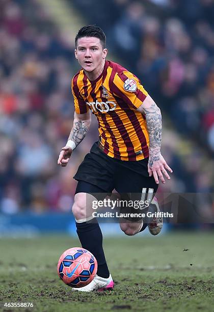 Billy Knott of Bradford City in action during the FA Cup Fifth Round match between Bradford City and Sunderland at Coral Windows Stadium, Valley...