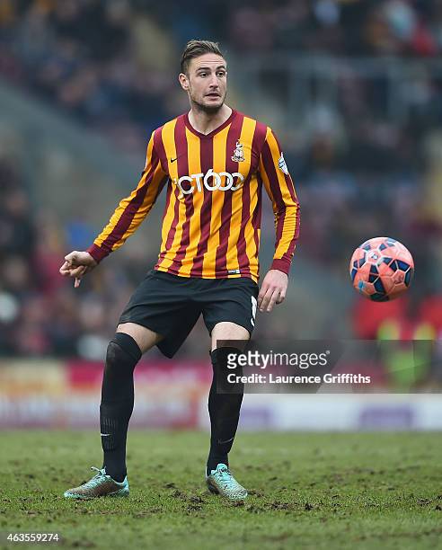 Gary Liddle of Bradford City in action during the FA Cup Fifth Round match between Bradford City and Sunderland at Coral Windows Stadium, Valley...