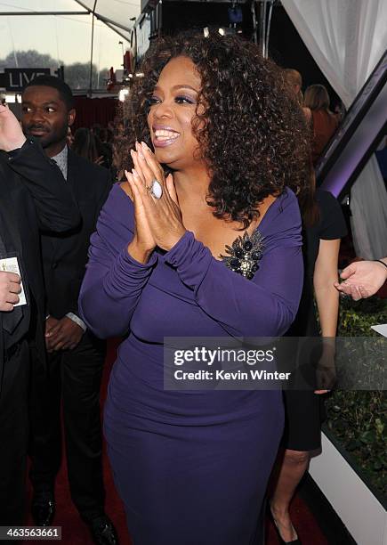 Oprah Winfrey attends 20th Annual Screen Actors Guild Awards at The Shrine Auditorium on January 18, 2014 in Los Angeles, California.