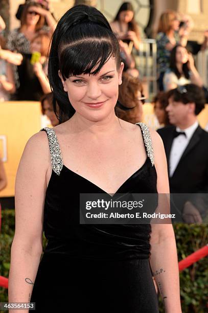 Actress Pauley Perrette attends the 20th Annual Screen Actors Guild Awards at The Shrine Auditorium on January 18, 2014 in Los Angeles, California.