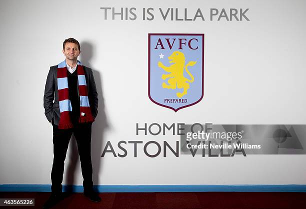Tim Sherwood is unveiled as the new manager of Aston Villa at Villa Park on February 16, 2015 in Birmingham, England.