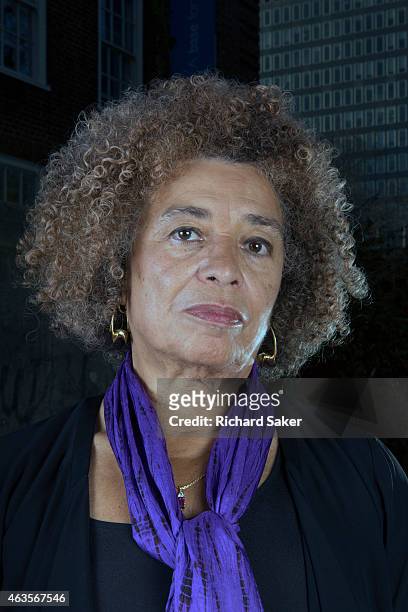 Activist and feminist campaigner Angela Davis is photographed for Observer on November 29, 2014 in London, England.