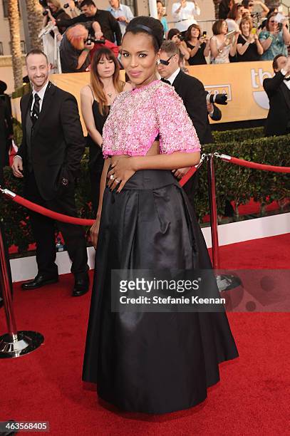 Actress Kerry Washington attends 20th Annual Screen Actors Guild Awards at The Shrine Auditorium on January 18, 2014 in Los Angeles, California.