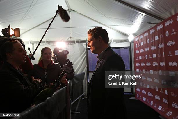 Director and Writer Greg Whiteley attends the premiere of "Mitt" at The Marc Theatre during the 2014 Sundance Film Festival on January 18, 2014 in...