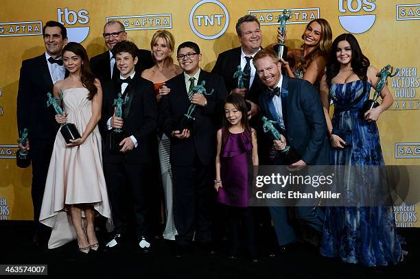 Actors Ty Burrell, Sarah Hyland, Ed O'Neill, Nolan Gould, Julie Bowen, Rico Rodriguez, Aubrey Anderson-Emmons, Eric Stonestreet, Jesse Tyler...