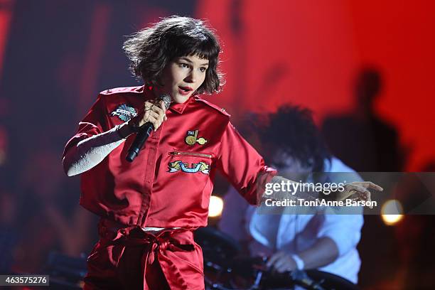 The Do performs during Les Victoires De La Musique at Le Zenith on February 13, 2015 in Paris, France.