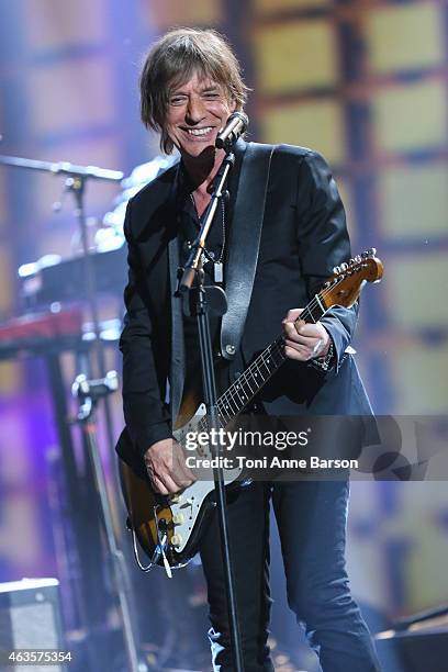 Jean-Louis Aubert performs during Les Victoires De La Musique at Le Zenith on February 13, 2015 in Paris, France.