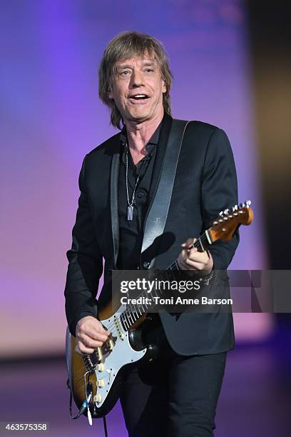 Jean-Louis Aubert performs during Les Victoires De La Musique at Le Zenith on February 13, 2015 in Paris, France.