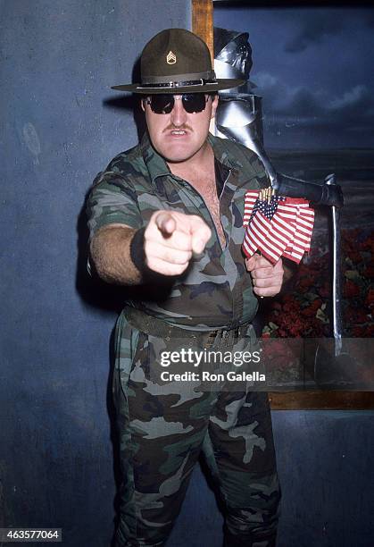 Sgt. Slaughter attends the Party for Raeanne Rubenstein's New Book "Wrestlin': Pro Wrestling Close-Up" on October 1, 1985 at Area Nightclub in New...