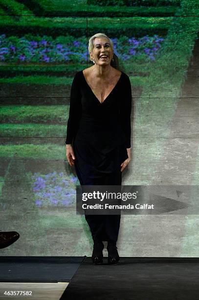 Designer Chiara Boni walks the runway at the La Petite Robe fashion show during Mercedes-Benz Fashion Week Fall 2015Lincoln Center on February 16,...