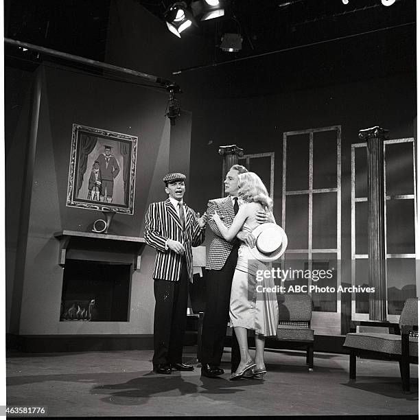 Airdate: February 28, 1958. L-R: FRANK SINATRA;VAN JOHNSON;JOI LANSING