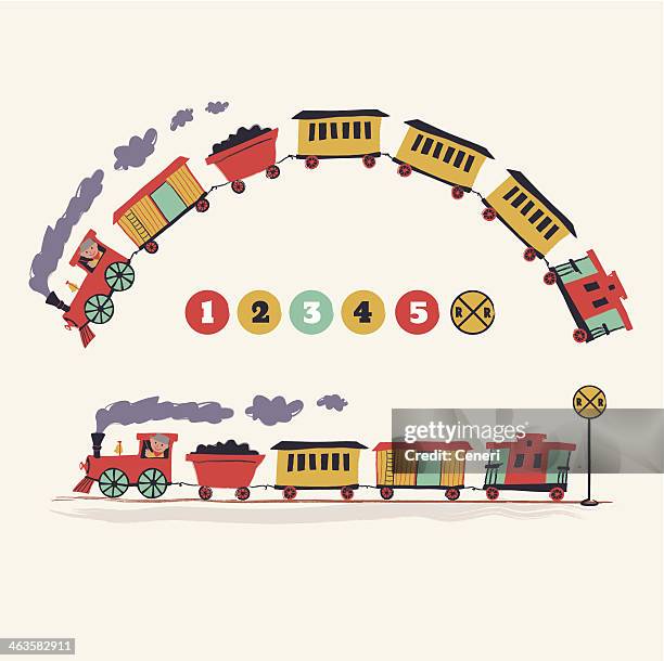 ilustrações de stock, clip art, desenhos animados e ícones de choo-choo comboio - locomotiva