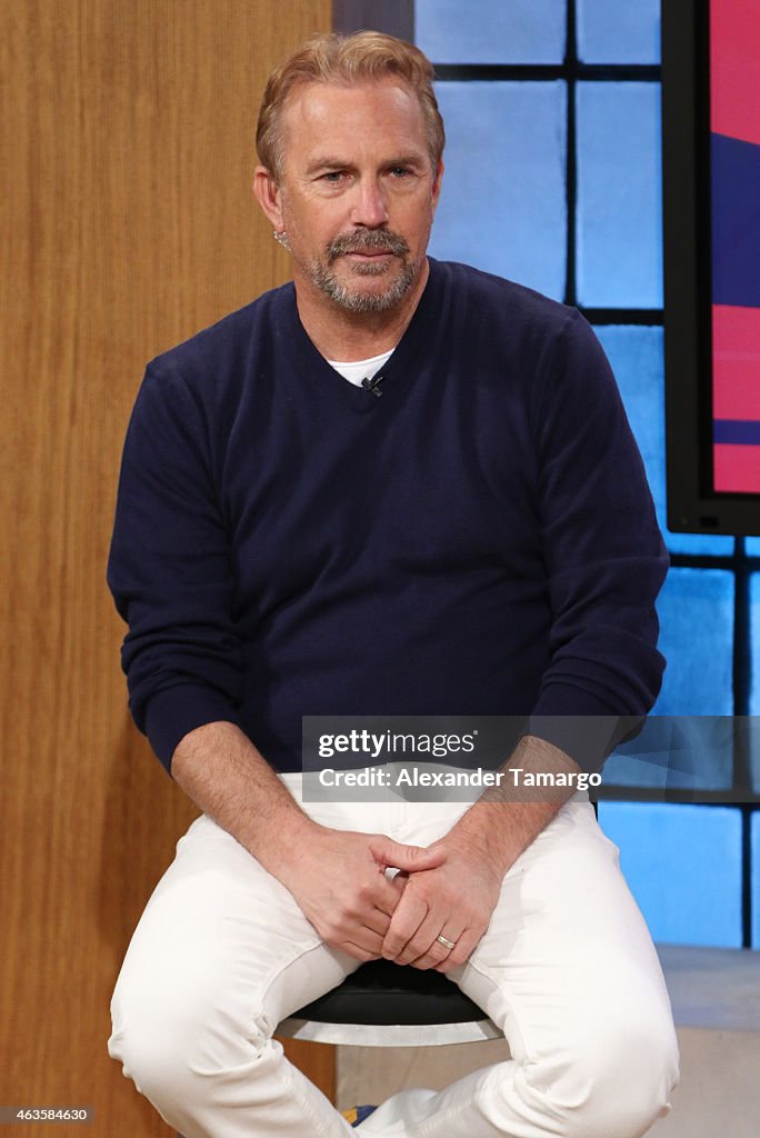 Kevin Costner Visits Telemundo Studios