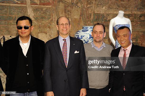 Wong Kar wai, Mike Hearn, Nathan Crowley and Joe Zee attend The Metropolitan Museum Of Art's "China: Through The Looking Glass" press presentation at...